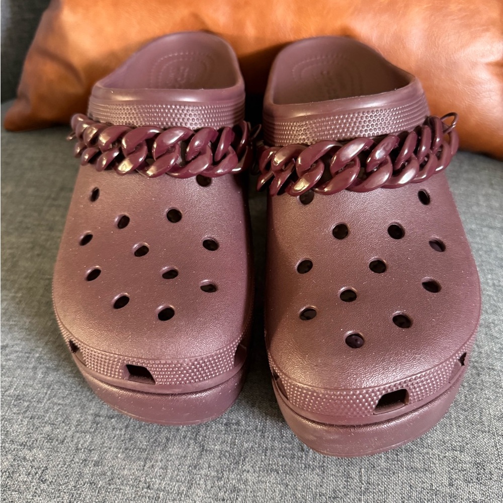 Crocs Siren Chain Clog Heels Dark Cherry Women’s 12